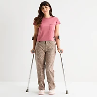 Arizona Womens Juniors Low Rise Easy-on + Easy-off Baggy Fit Straight Leg Jean