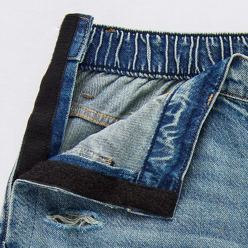 Arizona Airy Drape Womens Juniors Low Rise Adaptive Easy-on + Easy-off Baggy Fit Jean