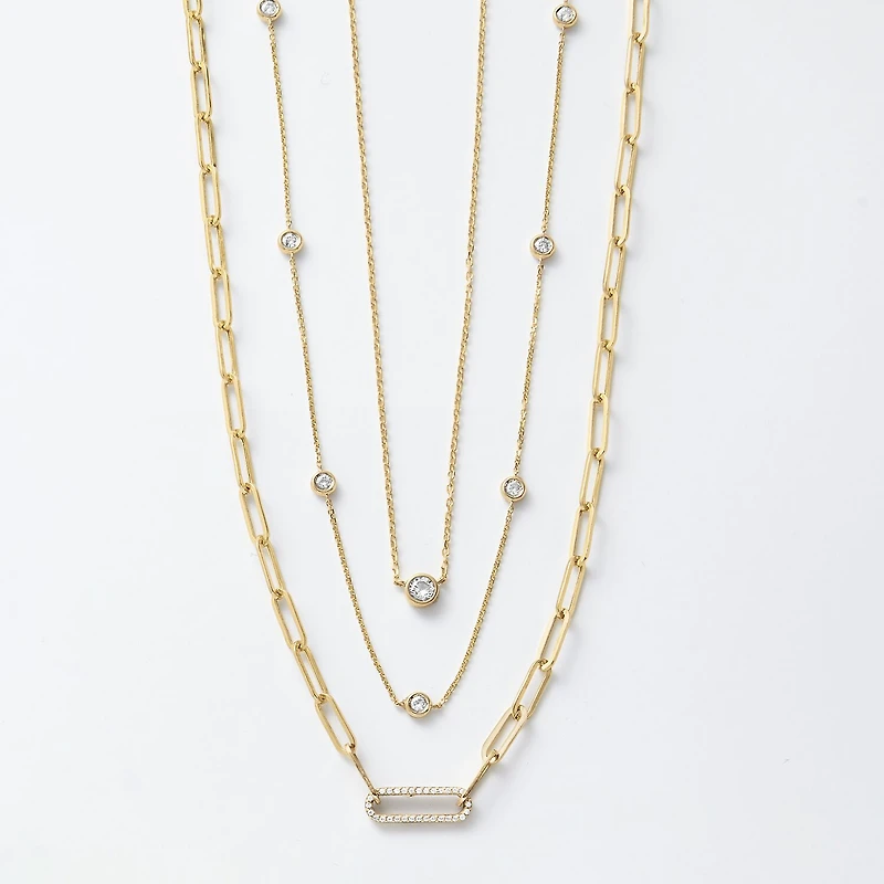 Diamond Addiction (G-H / Si2-I1) Womens 1/10 CT. T.W. Lab Grown White Diamond 10K Gold Paperclip 18 Inch Pendant Necklace