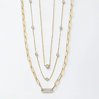 Diamond Addiction (G-H / Si2-I1) Womens 1/10 CT. T.W. Lab Grown White Diamond 10K Gold Paperclip 18 Inch Pendant Necklace