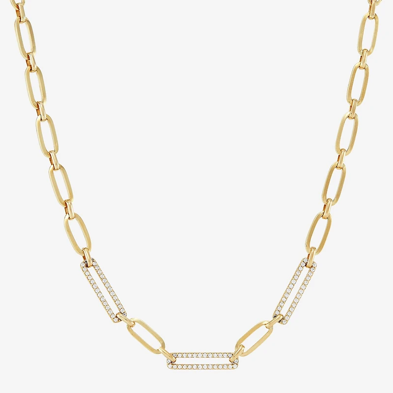 Limited Quantities! Womens 14K Gold 16 Inch Paperclip Chain Necklace