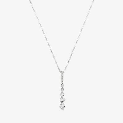 Limited Quantities! Womens White Diamond Sterling Silver 18 Inch Y Necklace