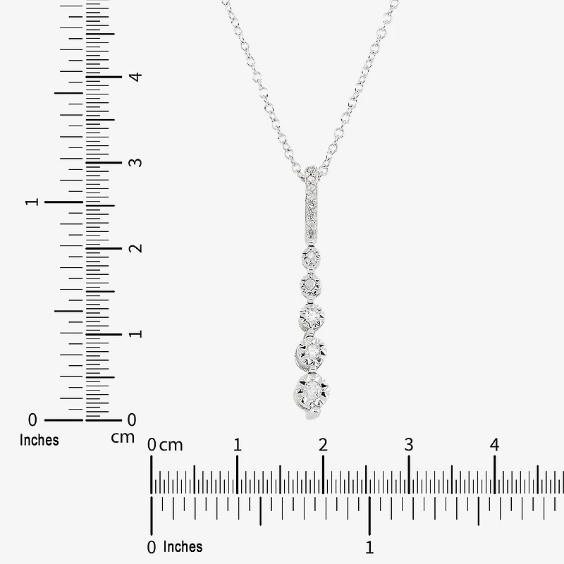 Limited Quantities! Womens White Diamond Sterling Silver 18 Inch Y Necklace