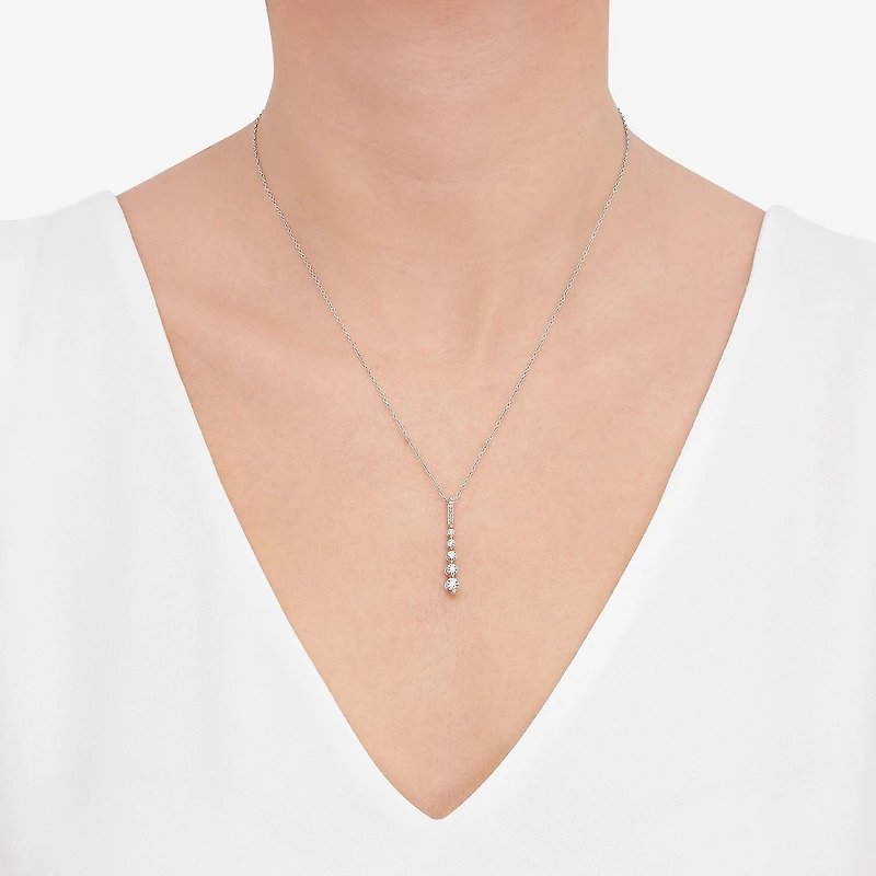 Limited Quantities! Womens White Diamond Sterling Silver 18 Inch Y Necklace