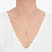 Limited Quantities! Womens White Diamond Sterling Silver 18 Inch Y Necklace
