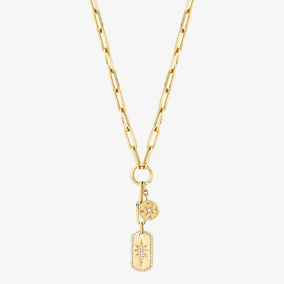 Limited Quantities! Compass & North Star Womens 1/5 CT. Natural White Diamond 14K Gold Star 17 Inch Pendant Necklace