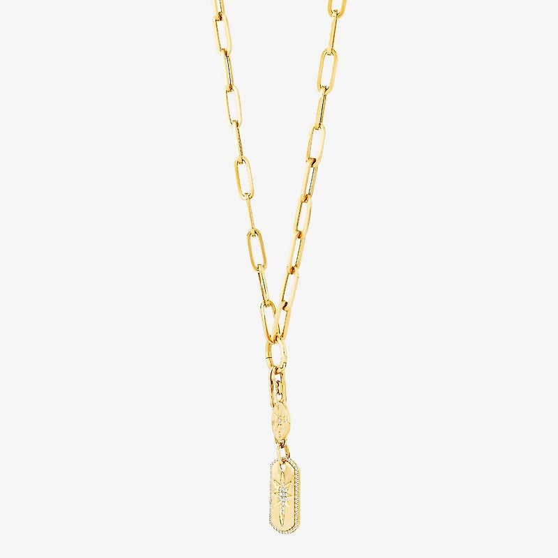 Limited Quantities! Compass & North Star Womens 1/5 CT. Natural White Diamond 14K Gold Star 17 Inch Pendant Necklace
