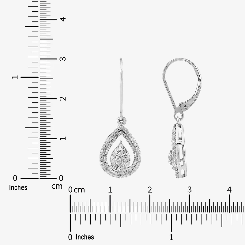 Limited Quantities! Womens 1/10 CT. T.W. Natural White Diamond Sterling Silver Drop Earrings