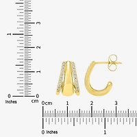 Limited Quantities! Womens 1/4 CT. T.W. Lab Grown White Diamond 14K Gold Over Silver 14.4mm Hoop Earrings