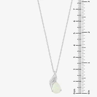 Limited Quantities! Womens Diamond Accent Lab Created White Opal Sterling Silver 18 Inch Pendant Necklace
