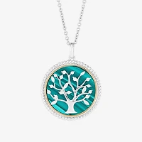 Limited Quantities! "Tree Of Life" Womens Genuine Green Malachite 10K Gold 18 Inch Pendant Necklace