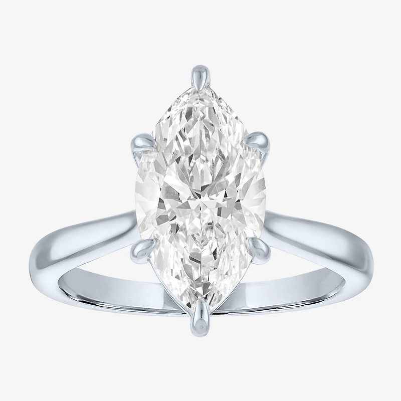 (G / Si1-Si2) Womens 3 CT. T.W. Lab Grown White Diamond Sterling Silver Marquise 3-Stone Engagement Ring