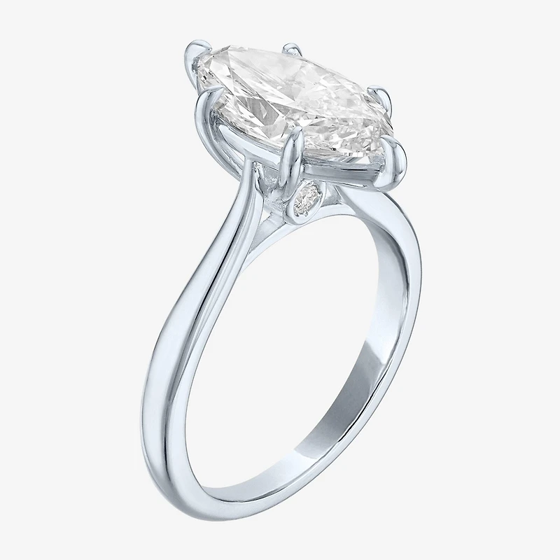(G / Si1-Si2) Womens 3 CT. T.W. Lab Grown White Diamond Sterling Silver Marquise 3-Stone Engagement Ring