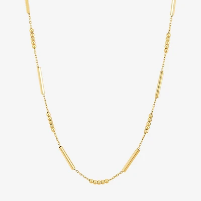 Bonded Brilliance Womens 14K Gold Over Silver 18 Inch Link Chain Necklace