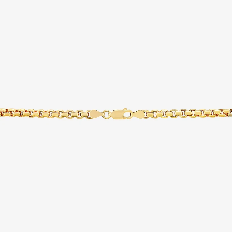 Made in Italy Unisex Adult 18K Gold Over Silver Inch Box Chain Necklace