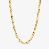 Made in Italy Unisex Adult 18K Gold Over Silver Inch Box Chain Necklace