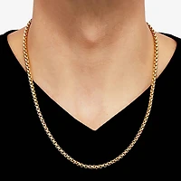 Made in Italy Unisex Adult 18K Gold Over Silver Inch Box Chain Necklace