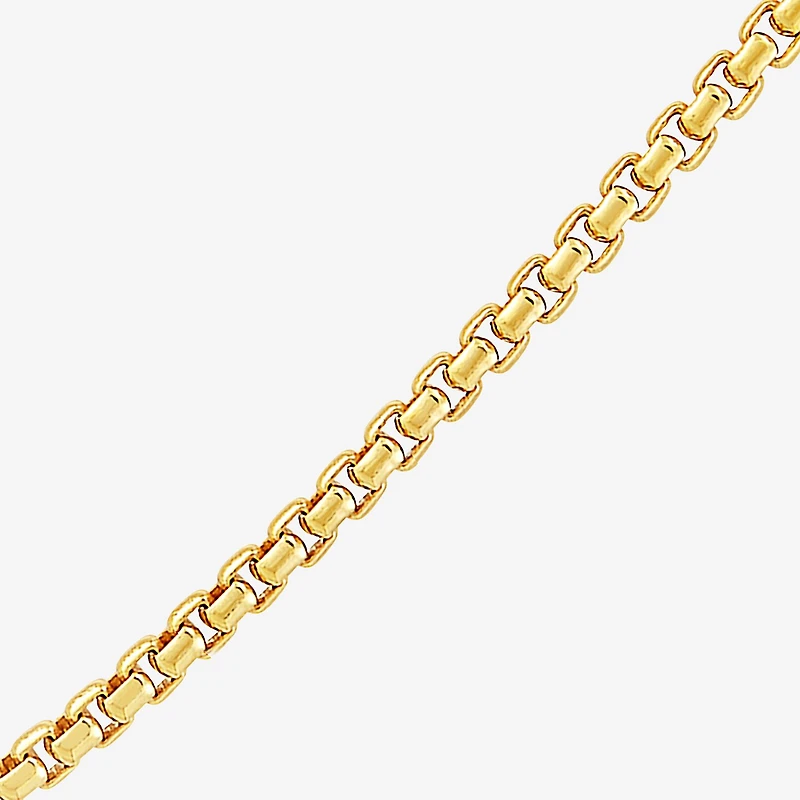 Made in Italy Unisex Adult 18K Gold Over Silver Inch Box Chain Necklace