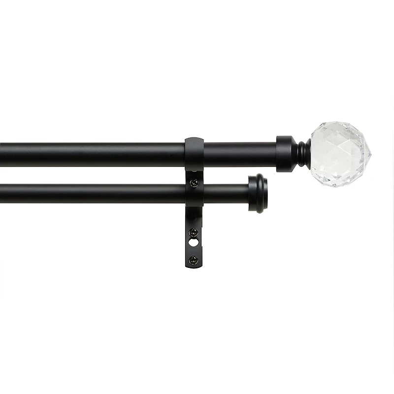 Exclusive Home Curtains Crystal Ball/Topper Double Curtain Rod