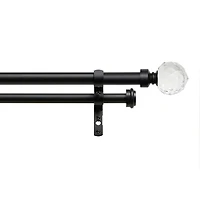 Exclusive Home Curtains Crystal Ball/Topper Double Curtain Rod