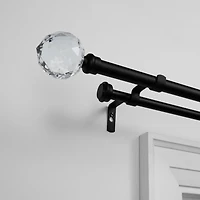 Exclusive Home Curtains Crystal Ball/Topper Double Curtain Rod