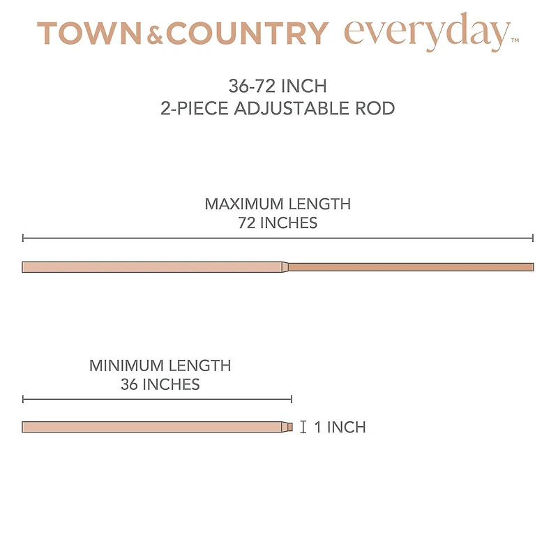 Town And Country Modern Rounded Cap 1 Adjustable Curtain Rod