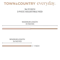 Town And Country Modern Rounded Cap 1 Adjustable Curtain Rod