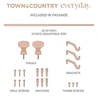 Town And Country Modern Rounded Cap 1 Adjustable Curtain Rod