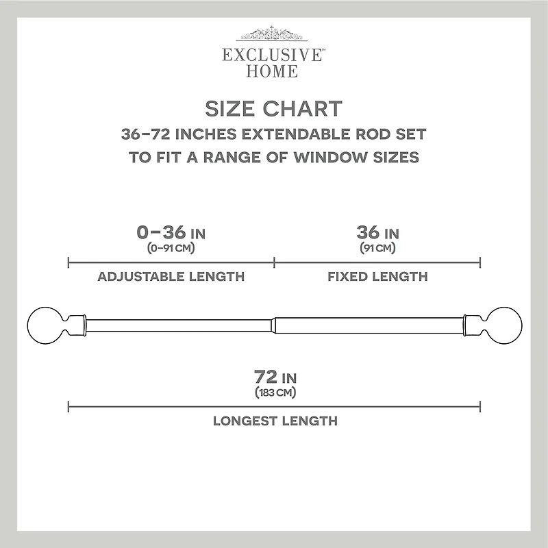 Exclusive Home Curtains Diana 1 IN Adjustable Curtain Rod