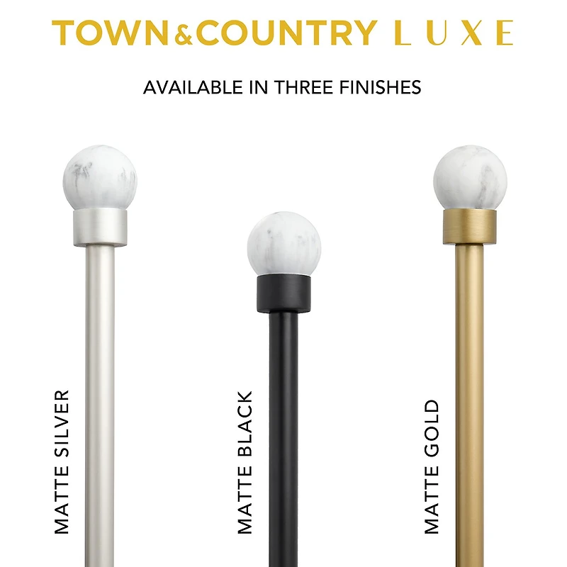 Town And Country Marbled Sphere 1 Adjustable Curtain Rod