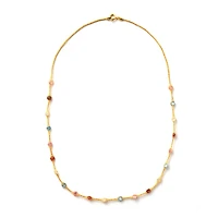 Made in Italy Womens Multi Color Cubic Zirconia 10K Gold 18 Inch Pendant Necklace