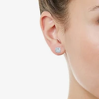 1/3 CT. T.W. Natural White Diamond Sterling Silver 11.1mm Flower Stud Earrings