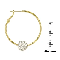 Sparkle Allure Womens Crystal 24K Gold Over Brass 36.1mm Hoop Earrings