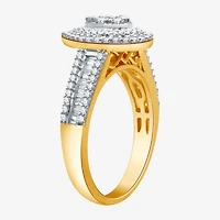 I Said Yes (H-I / I1) Womens 1 CT. T.W. Lab Grown White Diamond Sterling Silver or 14K Gold Over Pear Side Stone Halo Bridal Set