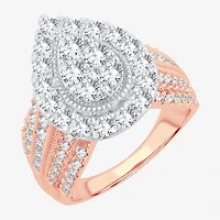 (H-I / SI1-SI2) Womens 2 CT. T.W. Lab Grown White Diamond 10K Gold Pear Engagement Ring