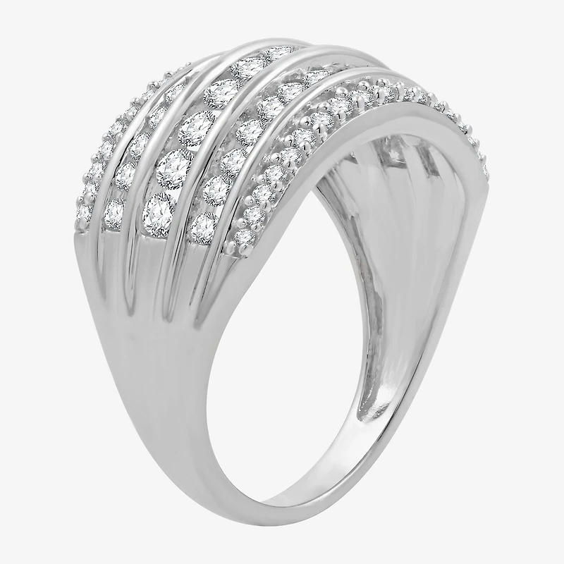 Womens 1 CT. T.W. Natural White Diamond 10K Gold Anniversary Band