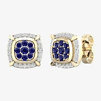 1/8 CT. T.W. Genuine Blue Sapphire 10K Gold 8.8mm Stud Earrings