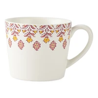 Distant Lands White/Pink Stoneware Coffee Mug