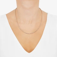 Unisex Adult 10K Rose Gold 18 Inch Rope Chain Necklace