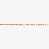 Unisex Adult 10K Rose Gold 18 Inch Rope Chain Necklace