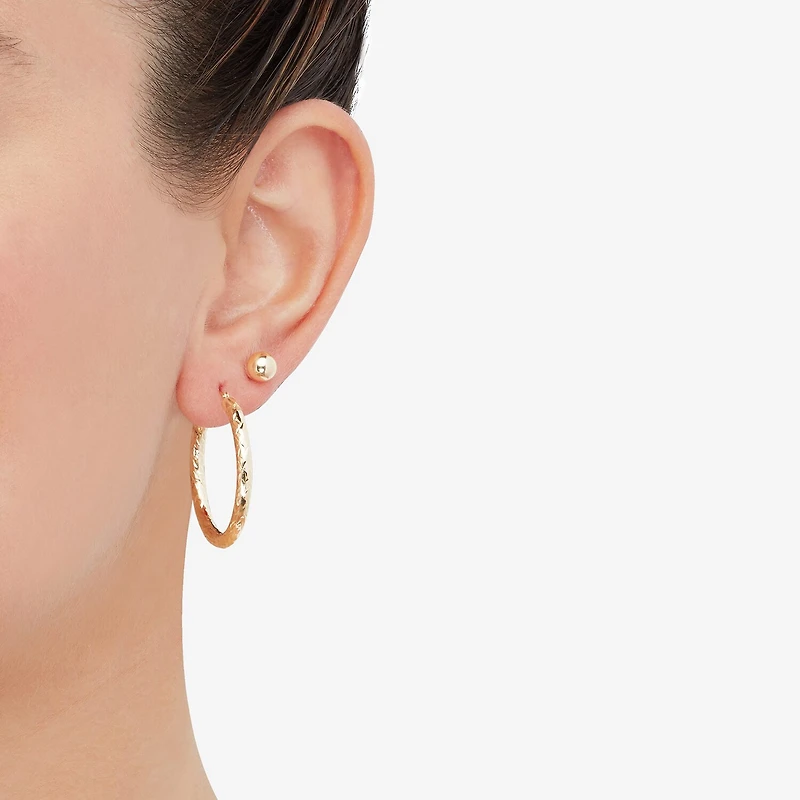 3 Piece 10K Gold  Earring Set