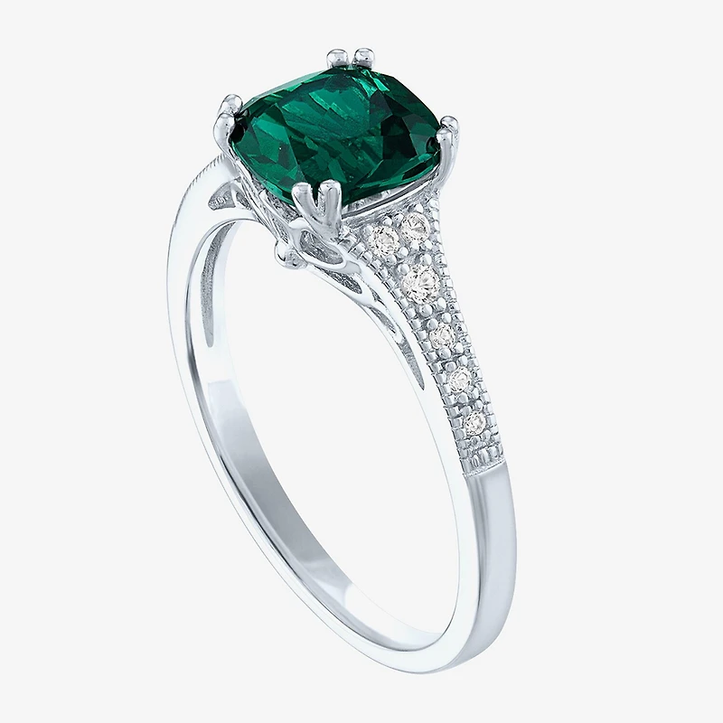 Gemstone Sterling Silver Cushion Cocktail Ring