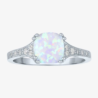 Gemstone Sterling Silver Cushion Cocktail Ring