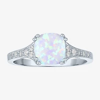 Gemstone Sterling Silver Cushion Cocktail Ring