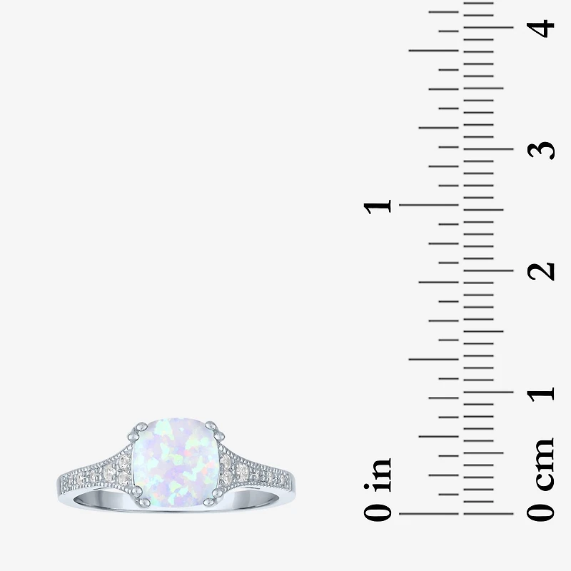 Gemstone Sterling Silver Cushion Cocktail Ring