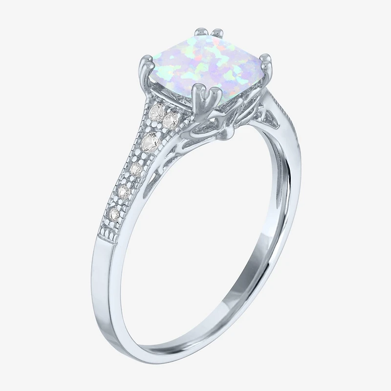 Gemstone Sterling Silver Cushion Cocktail Ring