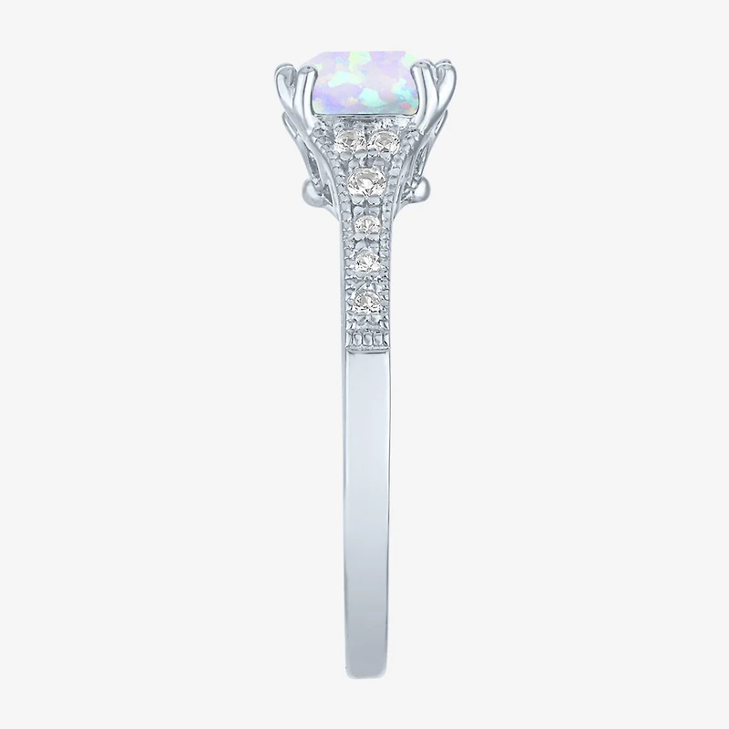 Gemstone Sterling Silver Cushion Cocktail Ring