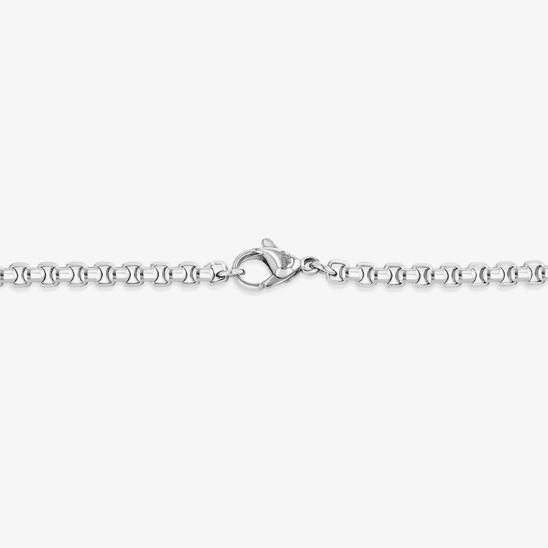 Mens Stainless Steel and Black Cable Cross Pendant