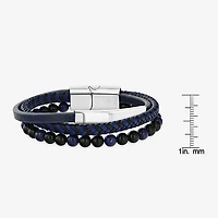 Mens Stainless Steel Beaded Bracelet