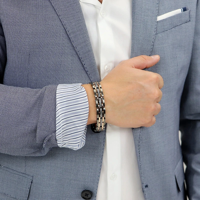 8 1/2 Inch Mens Stainless Steel 8 1/2 Inch Solid Link Chain Bracelet